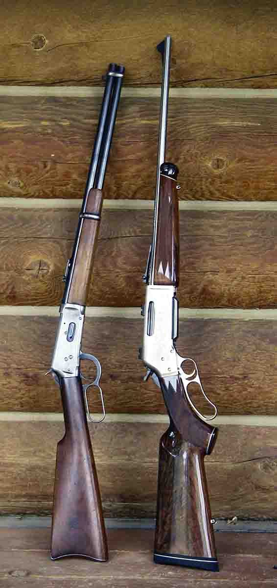 The Browning BLR (right) shares some of the same qualities as the world’s most popular saddle rifle, the Winchester Model 1894 carbine (left).